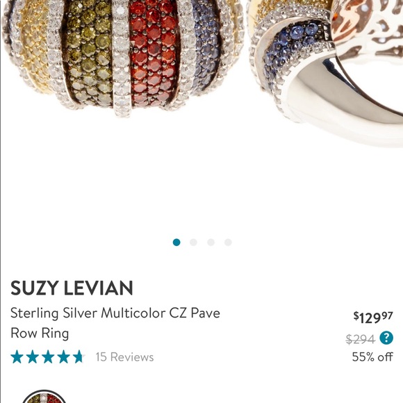 Suzy Levian Multi color Sterling Silver Ring Gorgeous! Perfect Holiday gift! - Picture 6 of 15